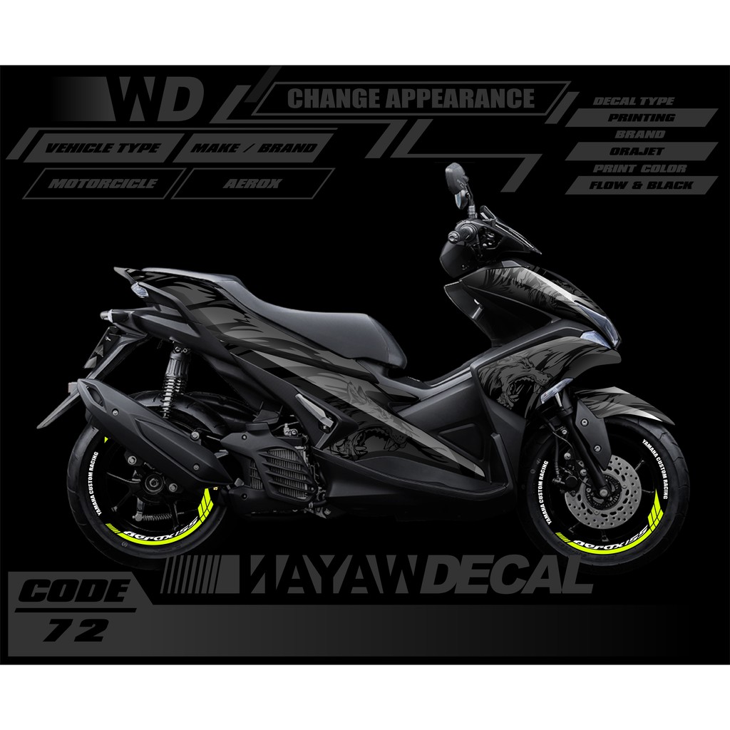 decal aerox striping aerox sticker motor