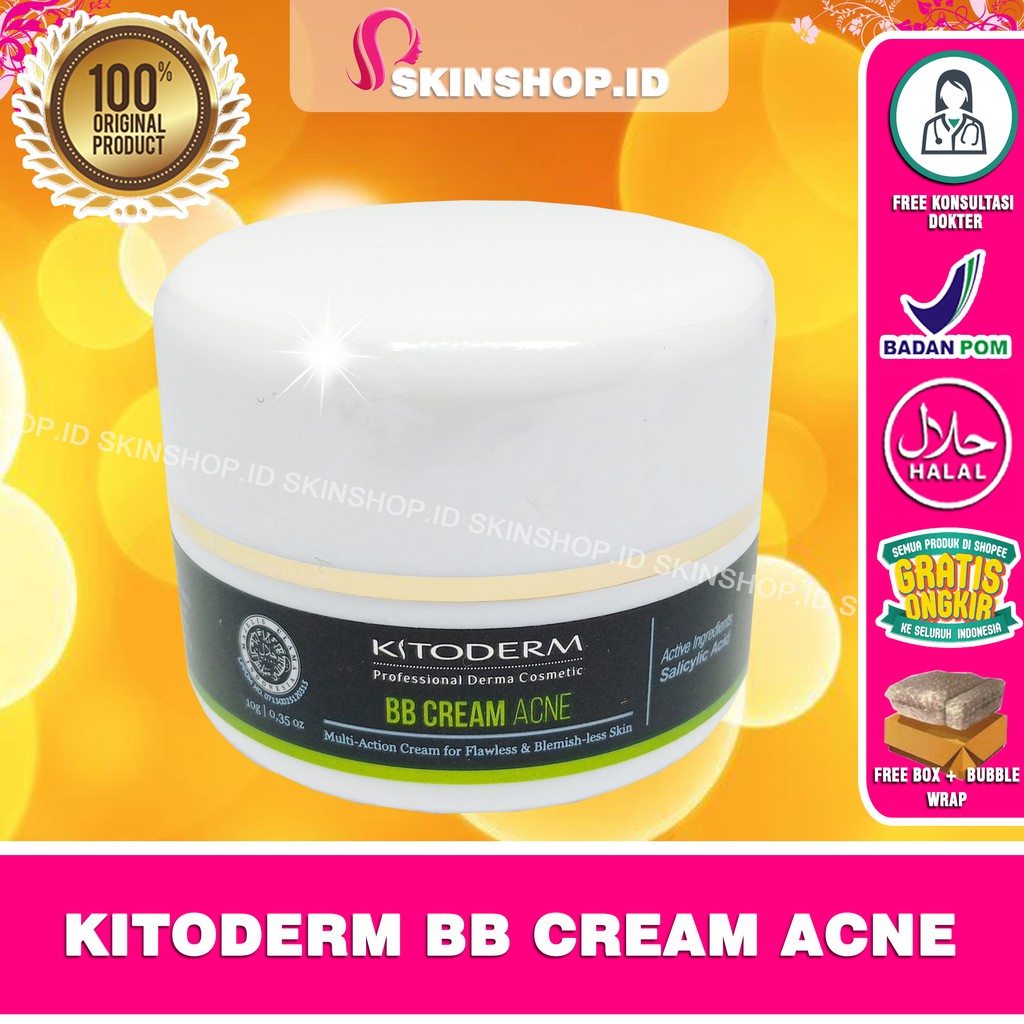 Kitoderm BB Cream Acne 10gr Original / Alas Bedak Kulit Berjerawat BPOM Aman