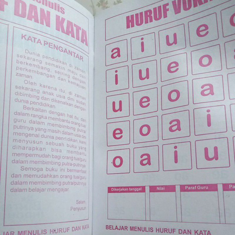 Buku Belajar Menulis Huruf Dan Kata untuk anak