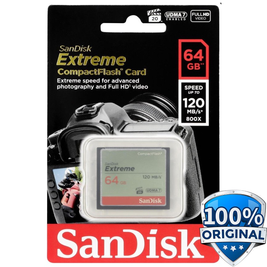 SanDisk Extreme Compact Flash Card VGP-20 (120MB/s) 64GB - SDCFXSB