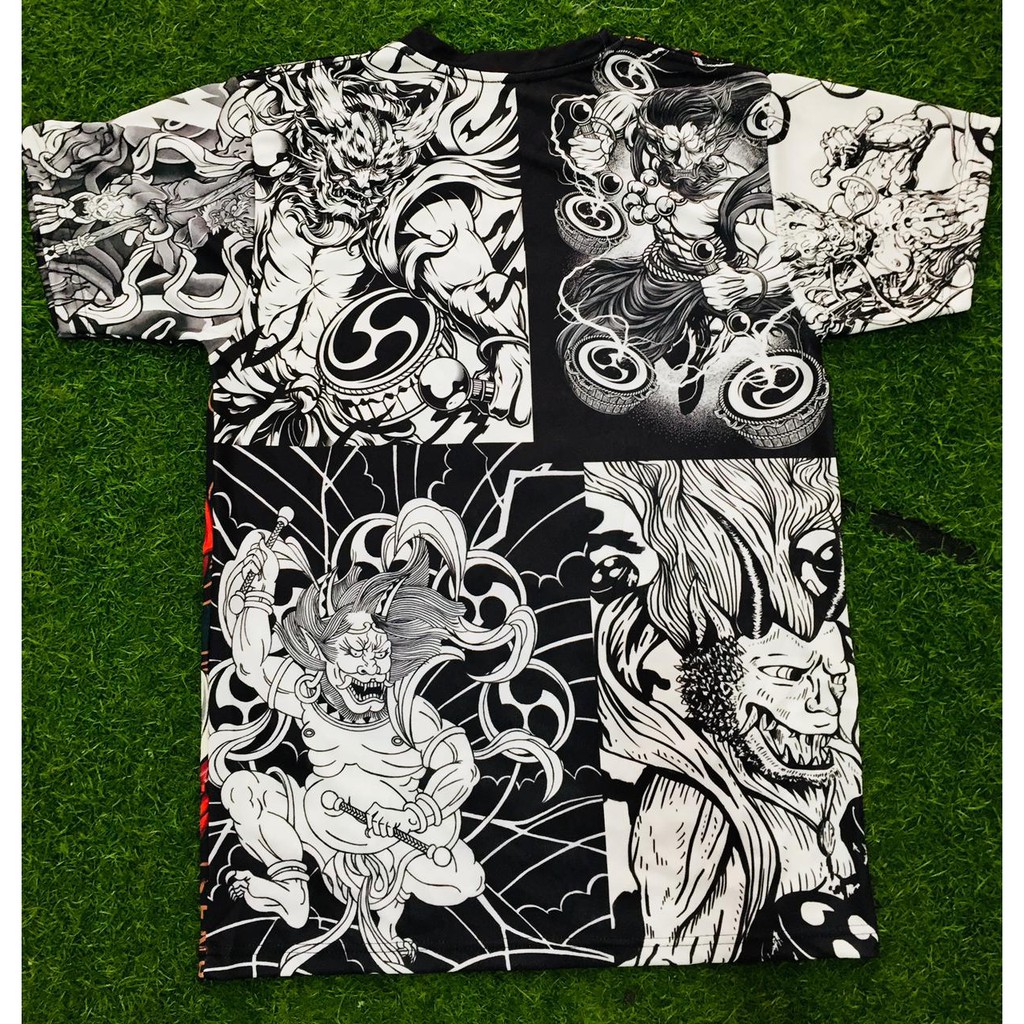 Tshirt Raijin Japanese Myth God Of Thunder Lightning and Storms Fullprint Anime Manga Premium Dryfit