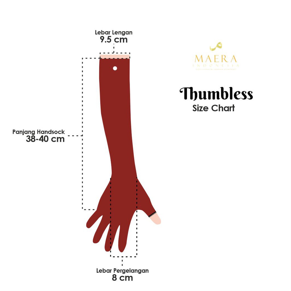 Sarung Tangan Wanita Muslimah Panjang Half Finger Bahan Rayon by Maera
