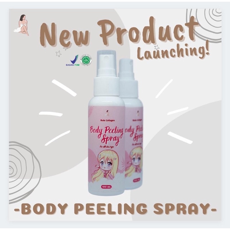 [DIST RESMI] Body Peeling Spray BULE COLLAGEN/ BPOM/Mencerahkan/Menyamarkan bekas luka/Stretchmark
