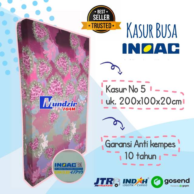Kasur Busa INOAC Single 200x100x20 Tebal 20 cm EON LG D23 Density 23 Garansi 10 Tahun