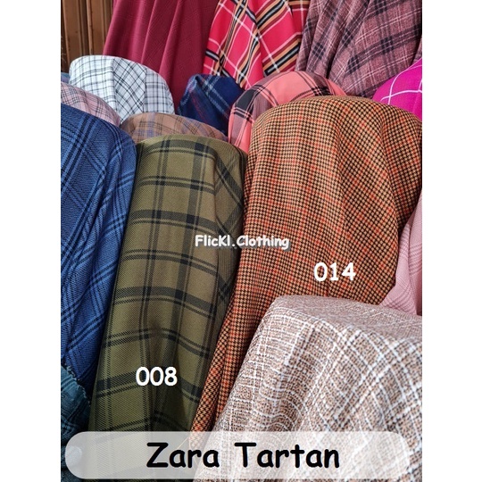 Bahan Kain Tartan Zara Cotton Katun Kotak Kotak Motif Corak Salur  Celana