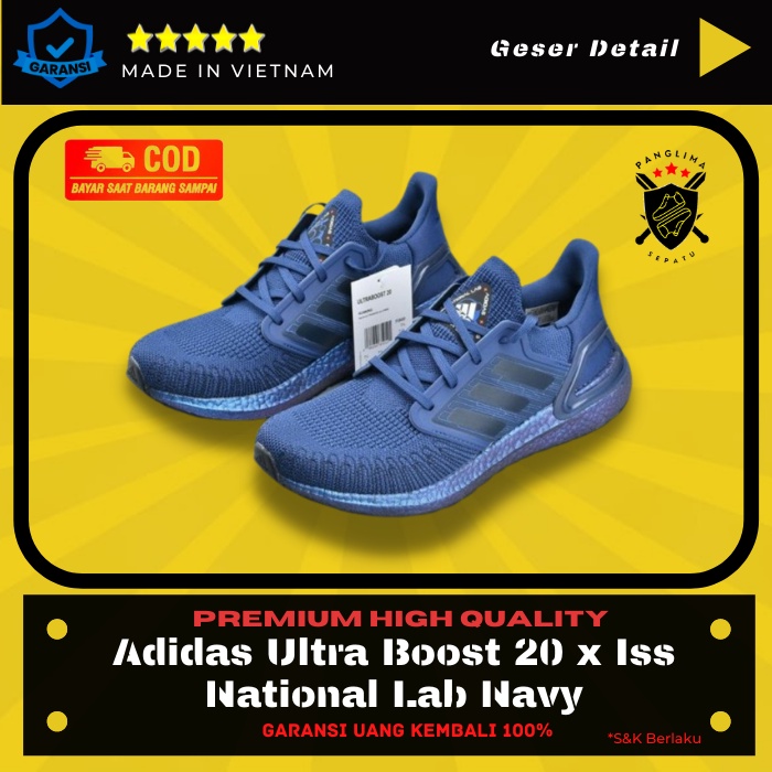 Sepatu Adidas Ultra Boost 20 x Iss National Lab Navy Sneakers Pria Sneaker Fashion Premium Original