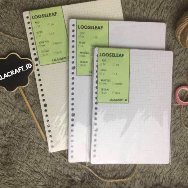 

[KODE PRODUK AS09495] [100GSM Gading]Loose Leaf A5 dan B5 Grid/Dot Broken White (Putih Gading, Warna Novel)