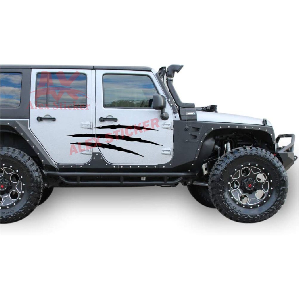 STICKER STIKER MOBIL JEEP WRENGLER RUBICON JIMNY CUTING STICKER CAKARAN SIDE BODI
