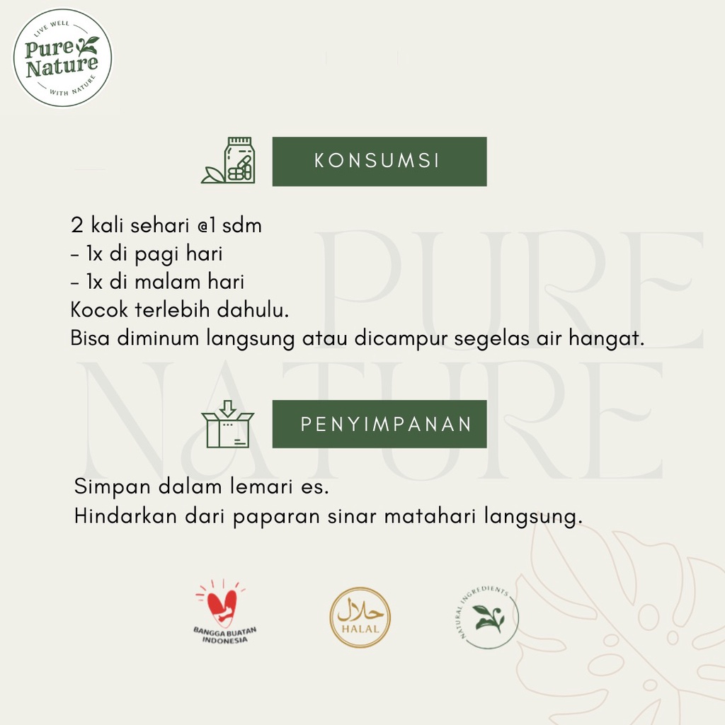 PureNature Jus Bawang Putih Tunggal Premium Dengan Jahe Merah Lemon Madu Cuka Apel HALAL