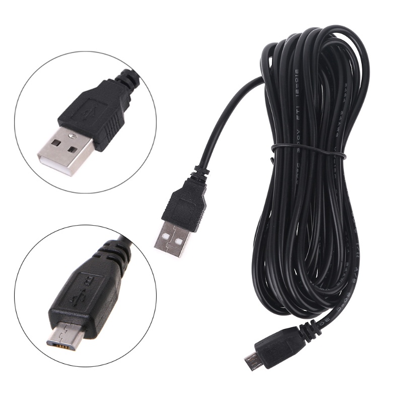 VIVI   3.5m Car Camera DVR Power Cable Charger Adapter for Dash Cam Output 5V/2A Mini Micro USB