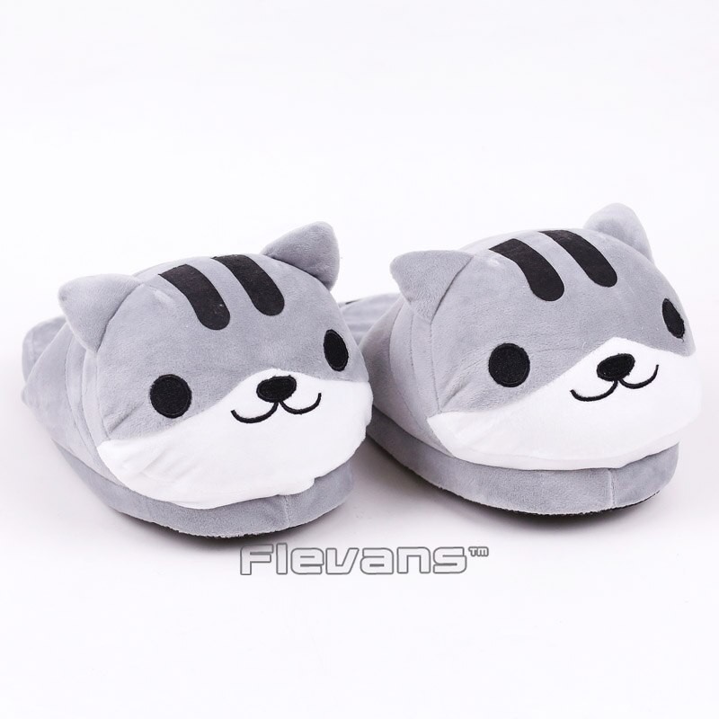 Boneka Anak Dibujos Animados Lindo Neko Atsume Gato Zapatillas De Felpa Zapatos Casa De Invierno Shopee Indonesia