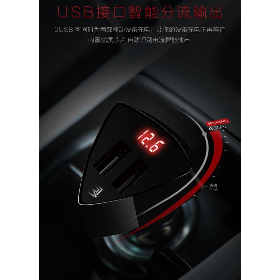 Remax Charger Mobil Aliens Series Car Charger 2 USB 3.4A RCC-208 Black Grab Medan