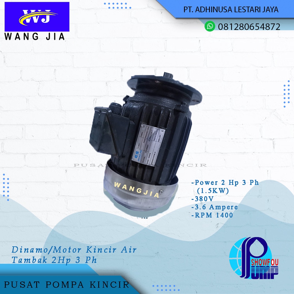 Dinamo/Elektromotor Kincir Air tambak Wang Jia 2HP 3 Phase