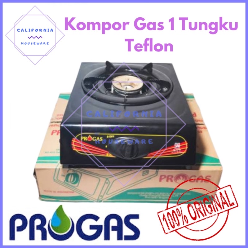 Kompor Gas 1 Tungku PROGAS / Kompor PROGAS 1 Tungku Teflon