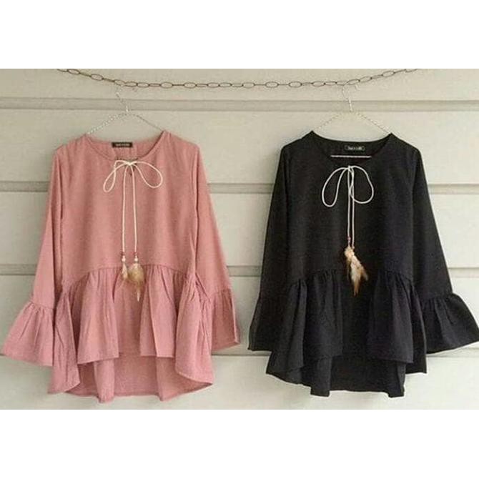 FASHION WANITA DAN PRIA CLARA TOP/BLOUSE TRENDY MUSLIM WANITA/ATASAN WANITA LENGAN PANJANG