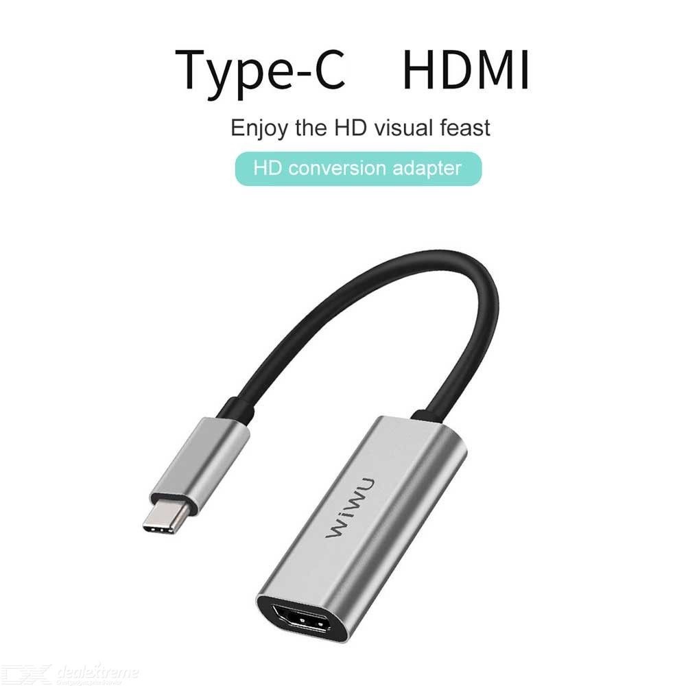 WIWU ALPHA HDMI - Hub Adapter USB-C to 4K HDMI Connector Cable - Kabel Adapter USB Type-C ke HDMI