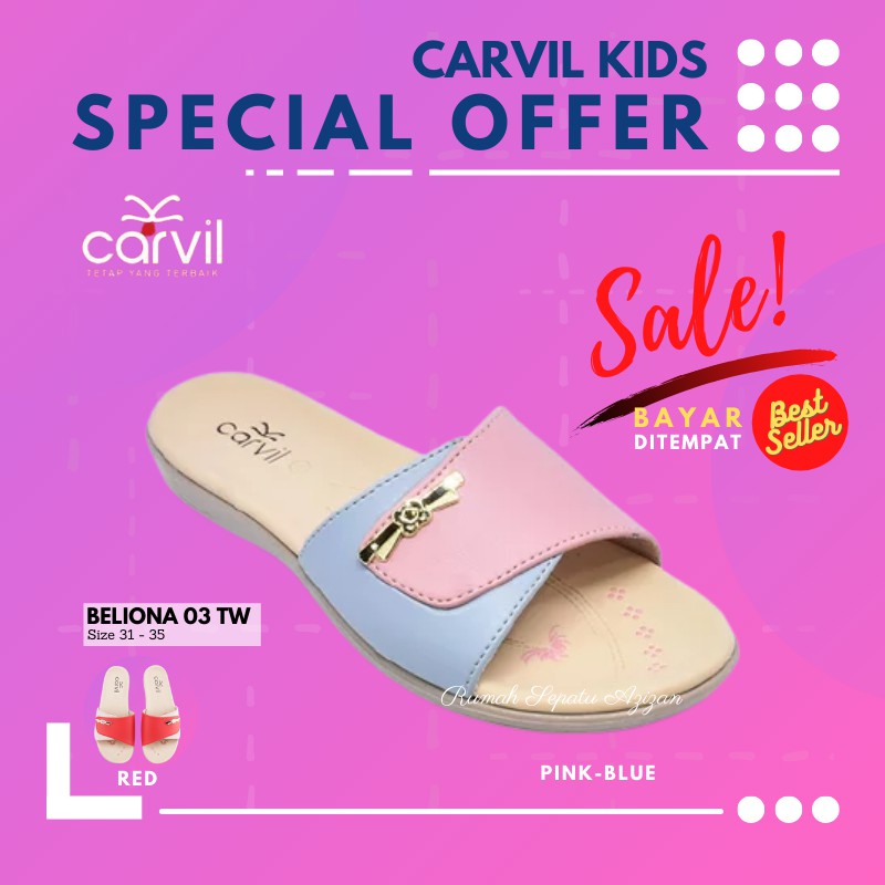 Carvil Beliona - 03 TW Sandal Carvil Casual Anak Perempuan ORIGINAL