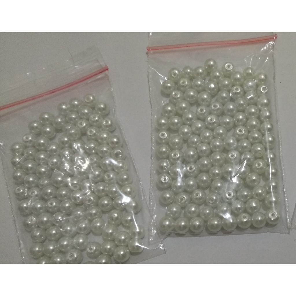 30 Gram Mote Mutiara 6mm Putih 30 gram-Mote Mutiara Kwalitas Super Padat Berat