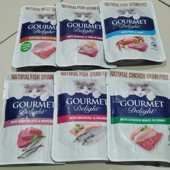 Makanan Basah Kucing Sachet Gourmet Delight 80gr All Varian