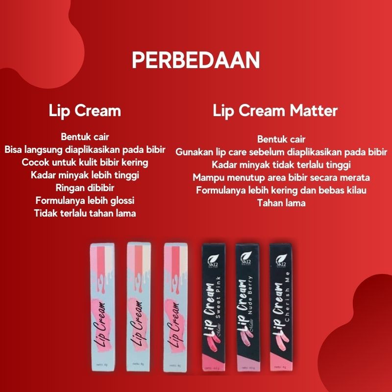 LIP CREAM MATTE SR12 ALL VARIAN / LIPCREAM LONGLASTING / AWET &amp; TAHAN LAMA
