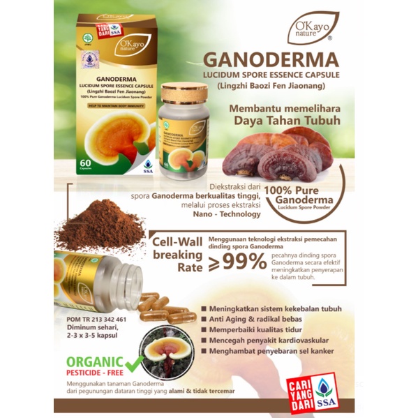 O'Kayo Nature Ganoderma Lucidum Spore Essence Capsule - Memelihara Kesehatan Tubuh