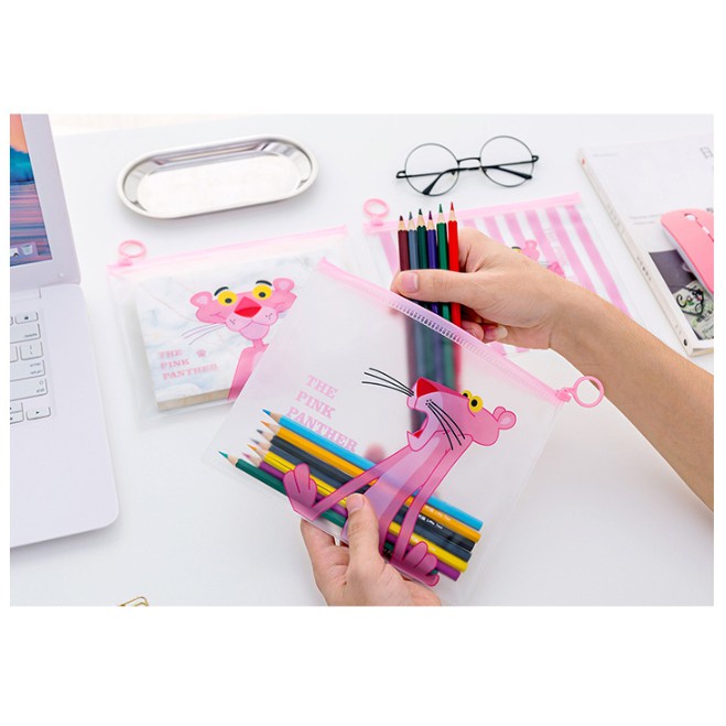 

JKG Tempat Pensil / Tempat Make Up Transparan Motif Pink Panther