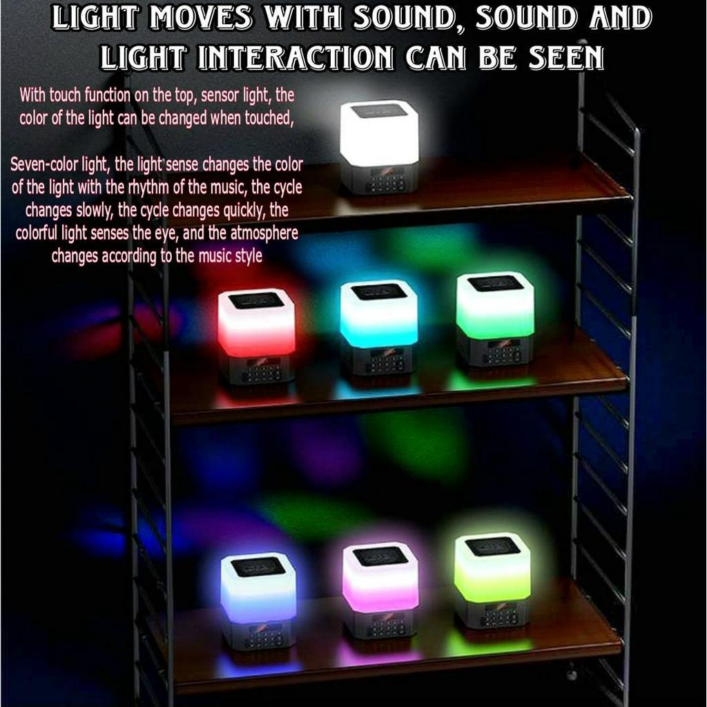 ZIBI ZB600 Speaker Bluetooth Jam Alarm Smart Touch RGB night Light Lamp LED Display ZB-600 Seven Colour