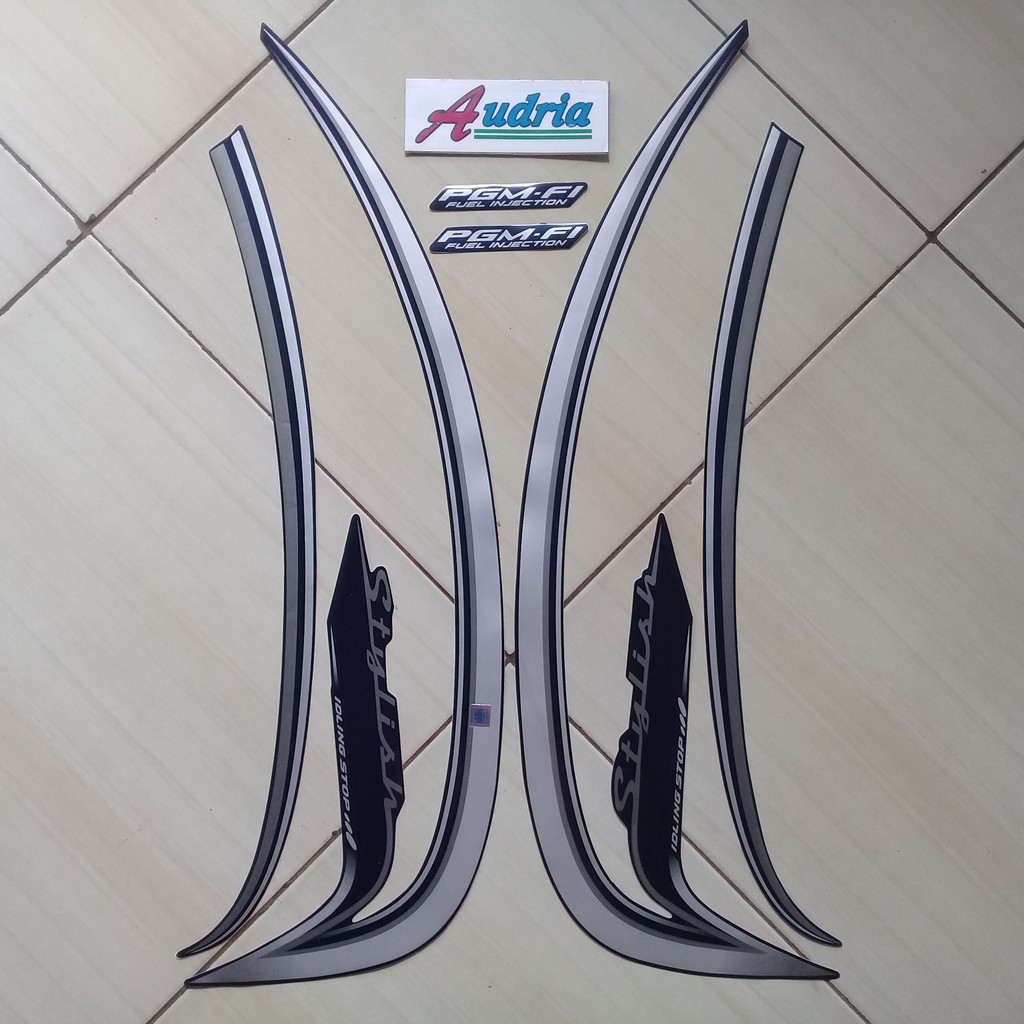 Stiker Striping Motor Honda Scoopy Stylish 2016 biru dongker