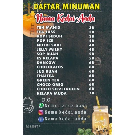 

DAFTAR MENU CAFE/MENU WARUNG/MENU KEDAI DLL uk.A4/F4