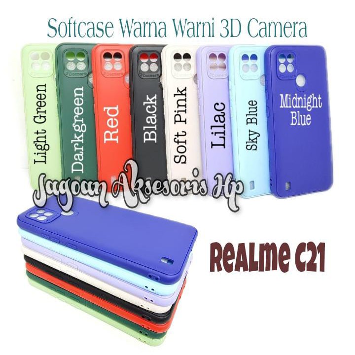 SoftCase Warna Warni Realme C21 6.5 Inch with 3D Camera Casing Candy Macaron Pelindung Camera