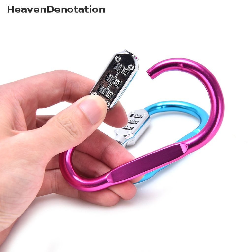 (Heavendenotation) Carabiner Pengunci Helm Sepeda / Motor Anti Maling Dengan Password