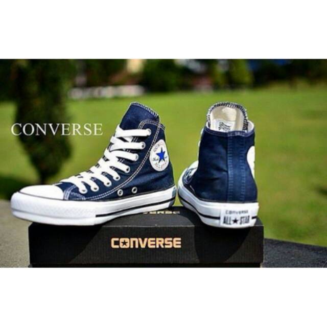 Sepatu Converse Allstar High navy/Biru Dongker sol tebal Sepatu Kets Formal Casual Sekolah kuliah