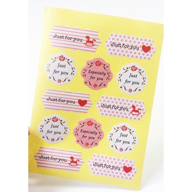 

Label Sticker Just For You Stiker Segel Kemasan Packaging Sealer Dus Box Baking Tools Decoration