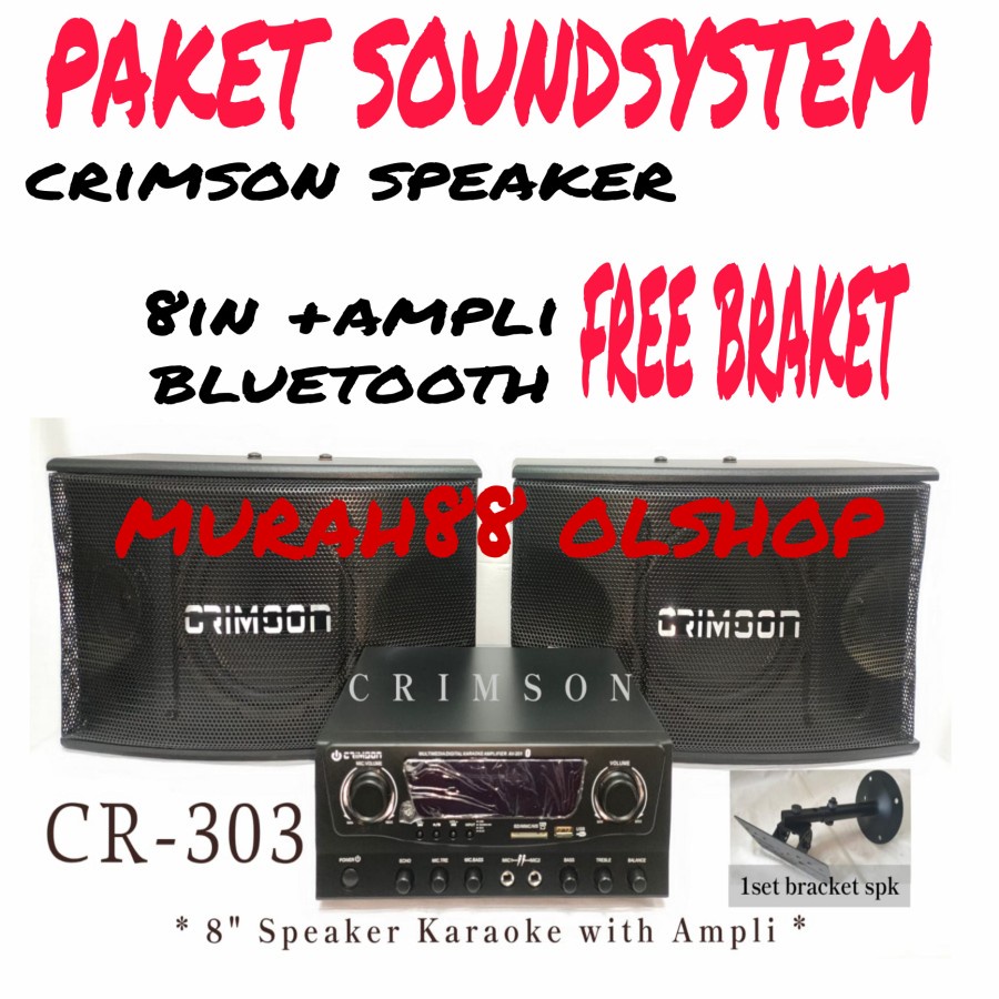PAKET SOUND SYSTEM KARAOKE CRIMSON CR 303 free bracket bluetooth paket lain cek dikolom variasi