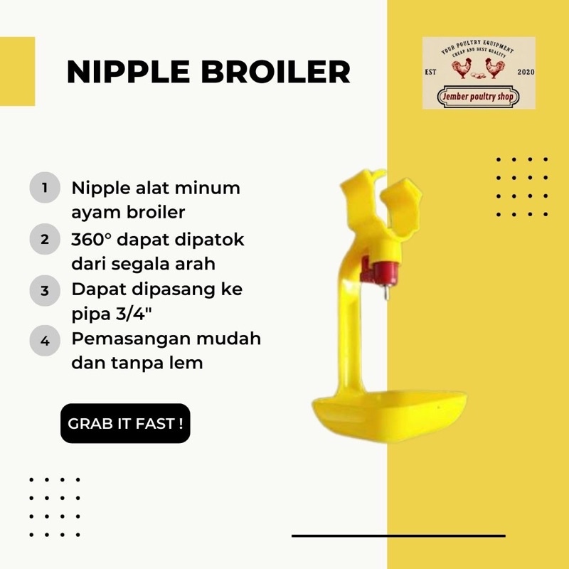 Nipple Broiler tempat minum ayam nipel