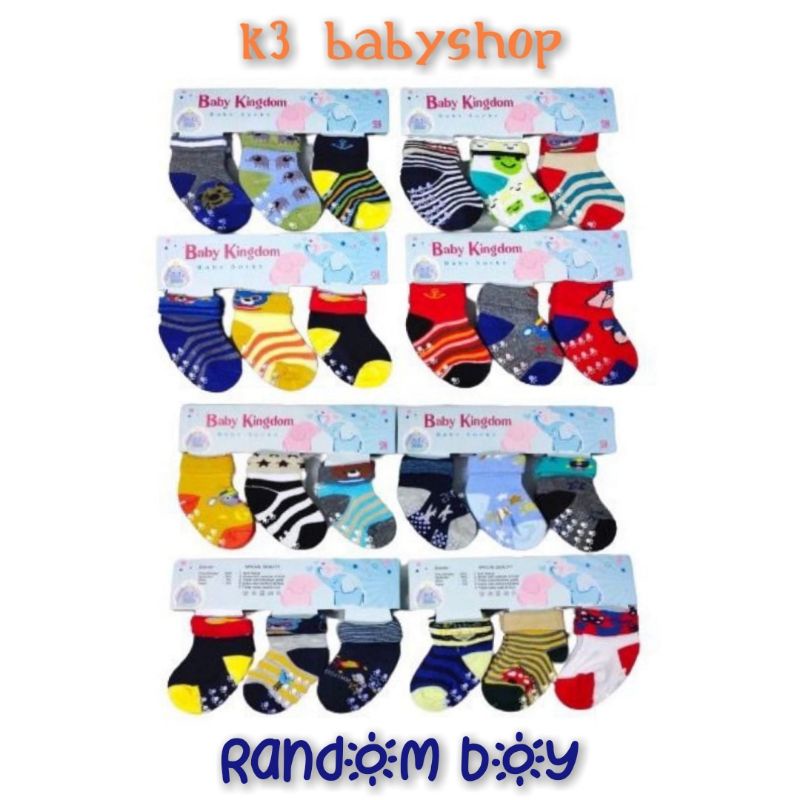 Kaos Kaki bayi 3in1 usia 0-6 bln set isi 3 pasang newborn baby socks SNI murah hemat