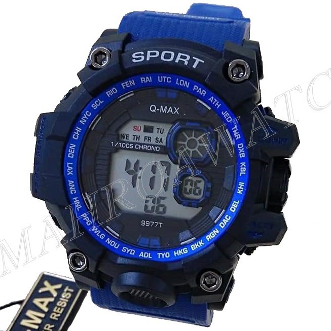 Q-MAX 9977T - Jam Tangan Sport Pria Murah - Anti Air - Digital Mode