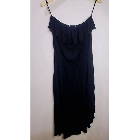 Dress Pantai Casual Party Hitam Sabrina Asimetris Preloved Murah