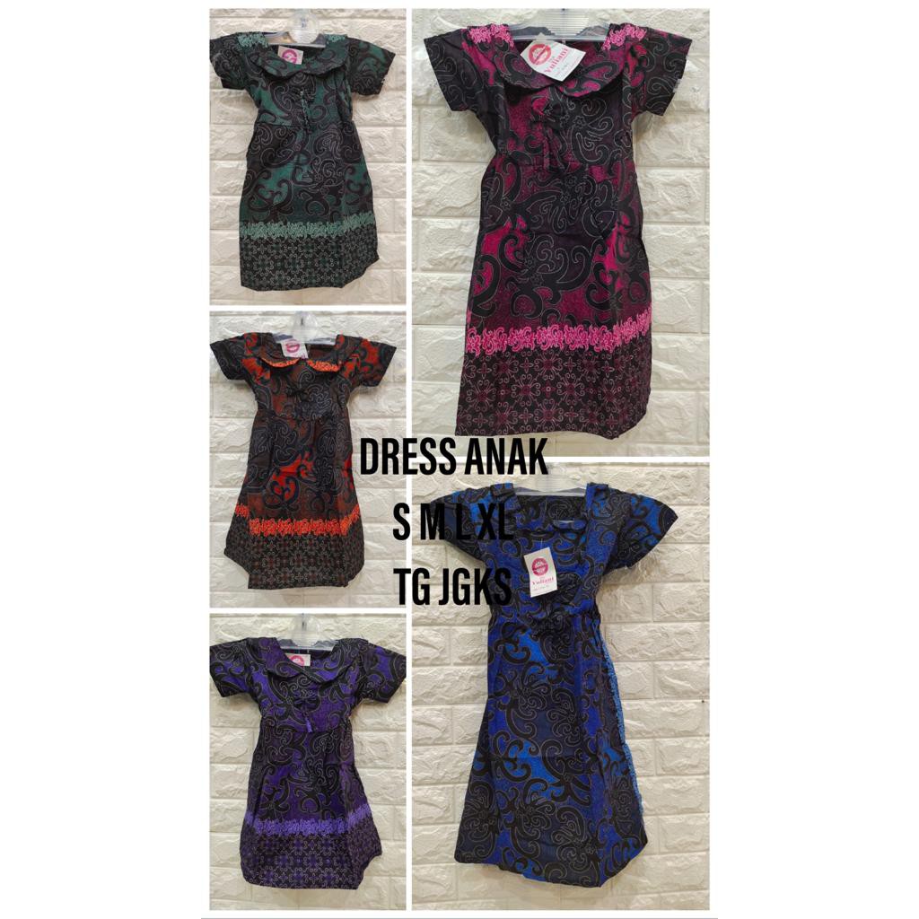 DRESS ANAK BATIK 1-10tnn S M L XL TG JGKS