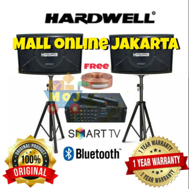 Paket karaoke hardwell 10 inch original mic wireless sound system