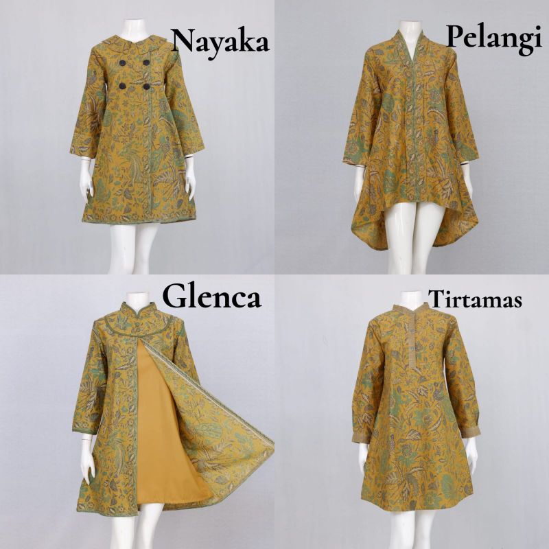 Tunik Katun motif nuri kunyit (tirtamas, pelangi, glenca, nayaka)