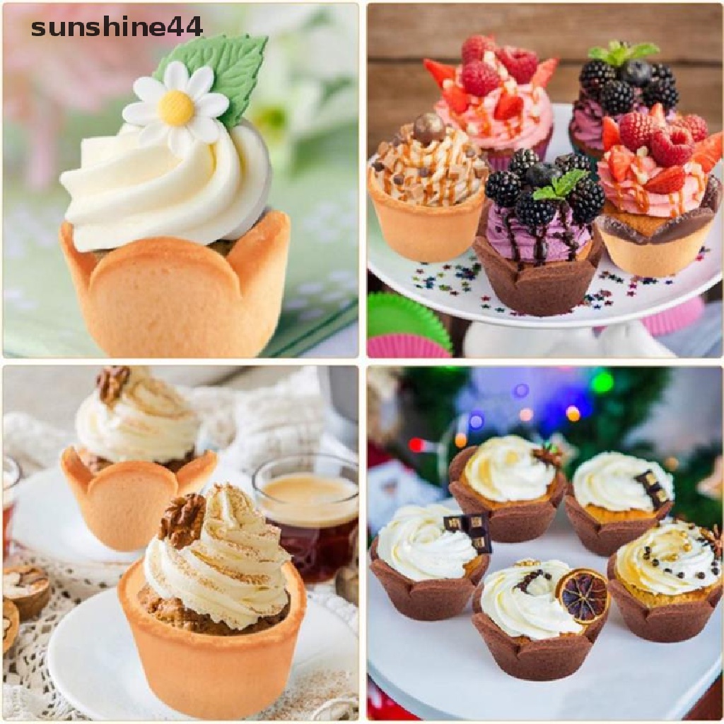 Sunshine Flower Cetakan Kue / Cupcake / Muffin Bentuk Bulat Motif Bunga