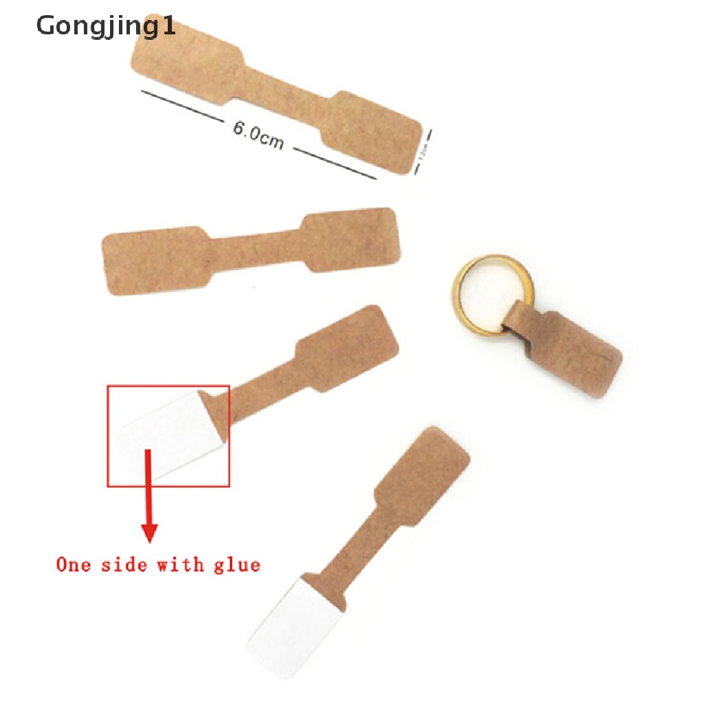 Gongjing1 50 / 100 Pcs Label Harga Kosong Bahan Kertas Kraft Untuk Perhiasan