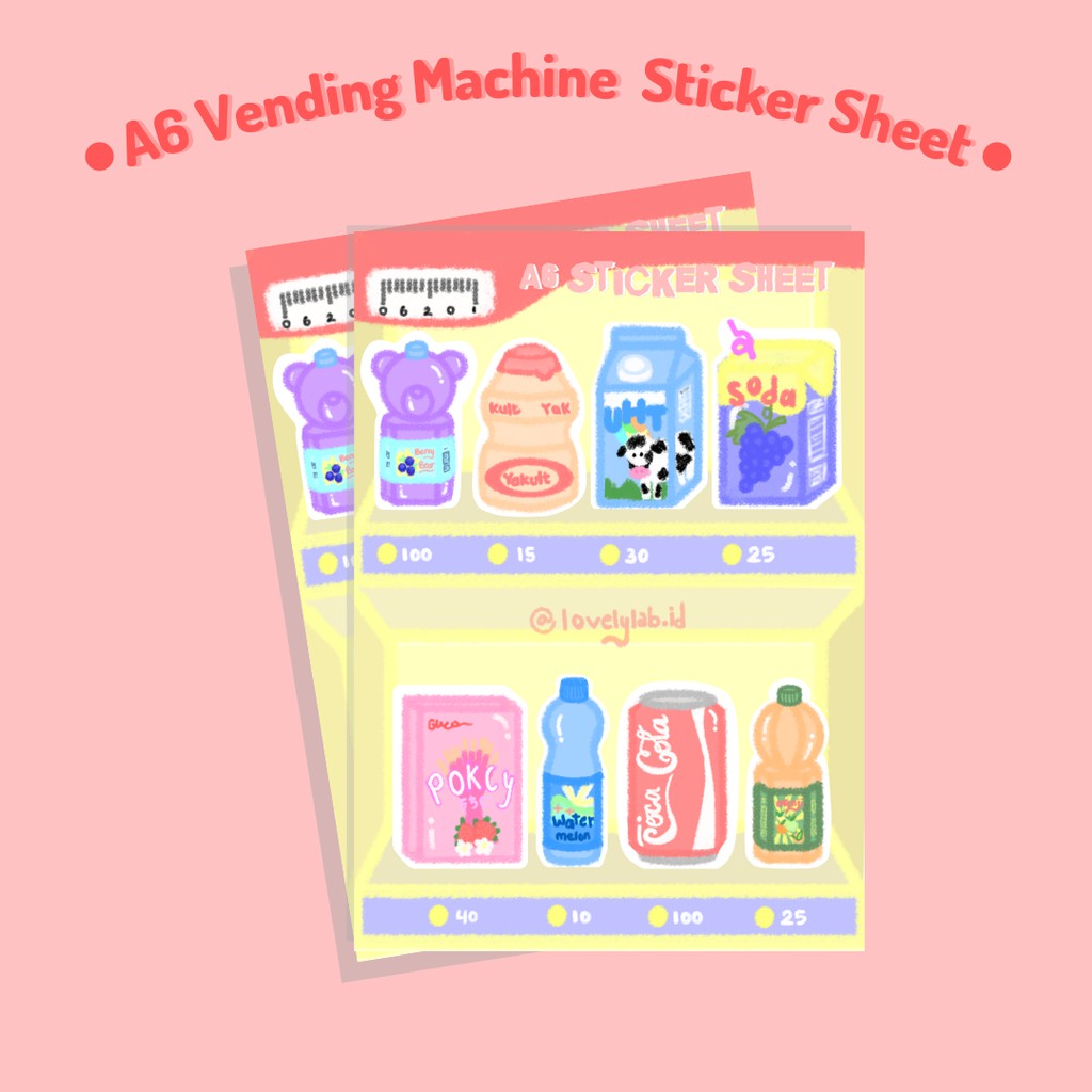 STIKER AESTHETIC/STIKER TUMBLR/STIKER JURNALING/STIKER DIARY/A6 STIKER SET/A6 STICKER SHEET