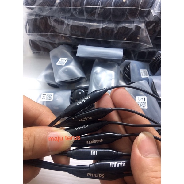 HITAM HEADSET VIVO  EX680  / oppo  Earphone Ori Y30 Y11 Y15 Y17 Y19 Y20