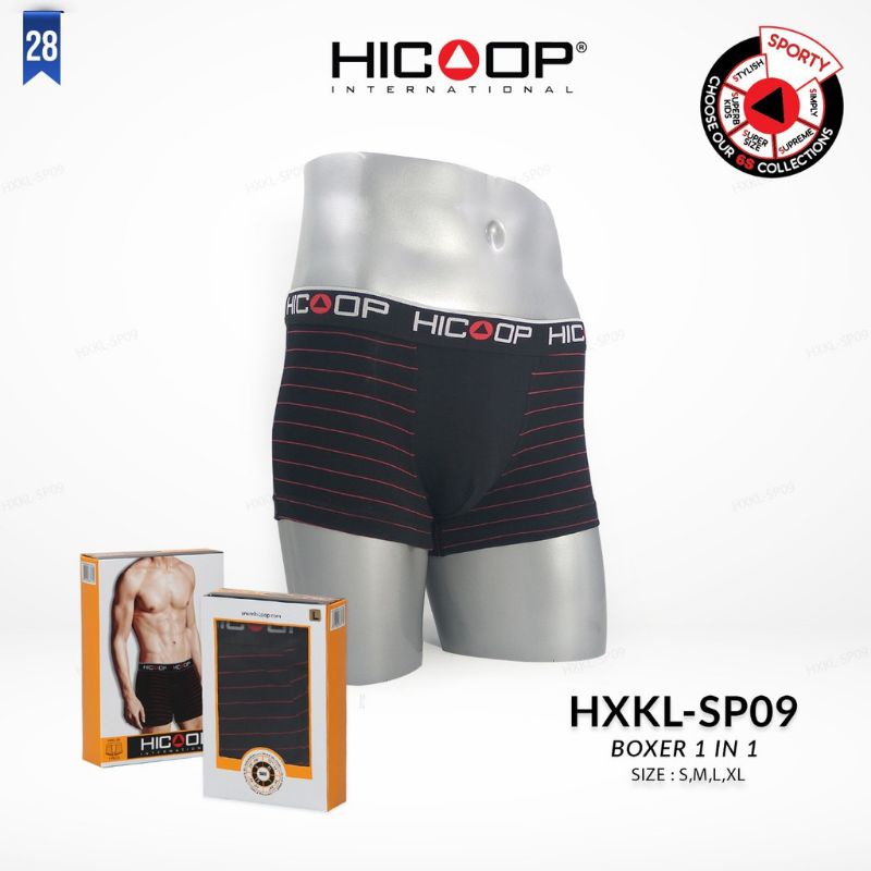 Hicoop celana dalam HXKL-SP09 boxer brief celana pendek body fit pria celana ketat size L