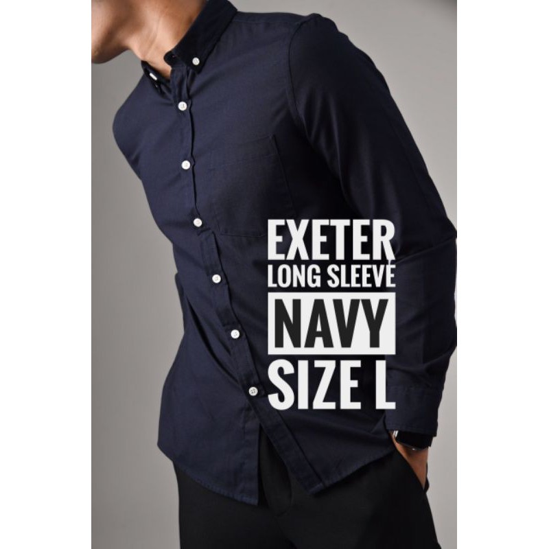 EXETER LONG SLEEVE SHIRT NAVY BY PREPPSTUDIO