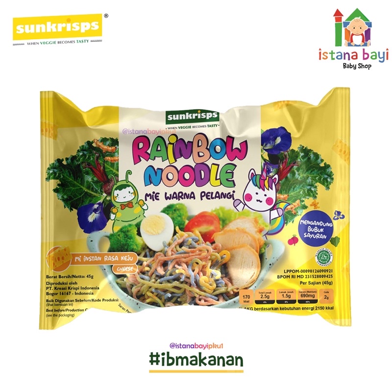 Sunkrisps Rainbow Noodle - Mie Pasta Keju Pelangi