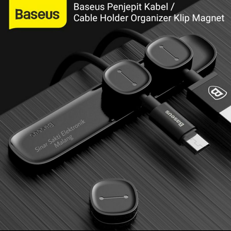 Baseus Penjepit Kabel Charger HP Data Cable Holder Organizer Klip Jepit Magnet