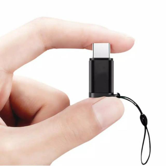 Premium converter micro usb to type C plus gantungan adaptor micro usb ke tipe C